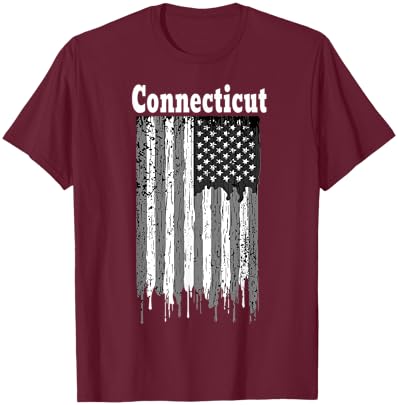 Connecticut American Flag Apparel - Connecticut T-Shirt - T-Shirt | Maroon