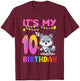 10th Birthday Wolf 10 Year Old Birthday Party Wolves Lover T-Shirt - T-Shirt | Maroon