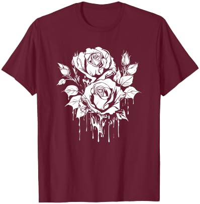 Goth Cool Gothic Occult - Red Rose T-Shirt - T-Shirt | Maroon