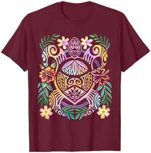 Hawaiian Tie Dye Sea Turtles, Hawaii T-Shirt - T-Shirt | Maroon