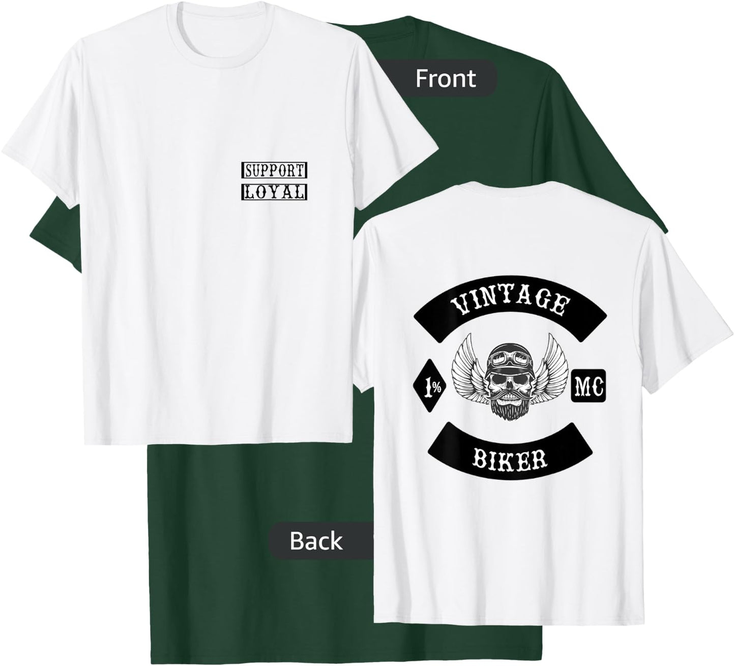 Vintage Biker Mc Patch Motorcycle Club Support T-Shirt - T-Shirt | Forest