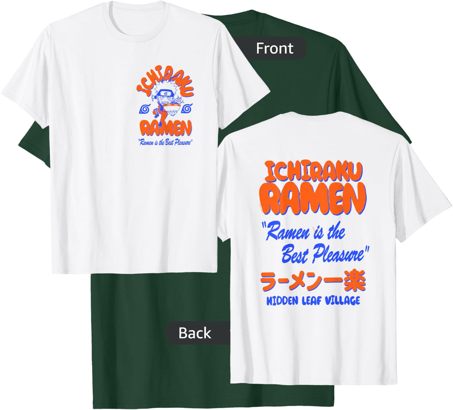 Naruto Shippuden Ichiraku Ramen Front Back Anime T-Shirt - T-Shirt | Forest