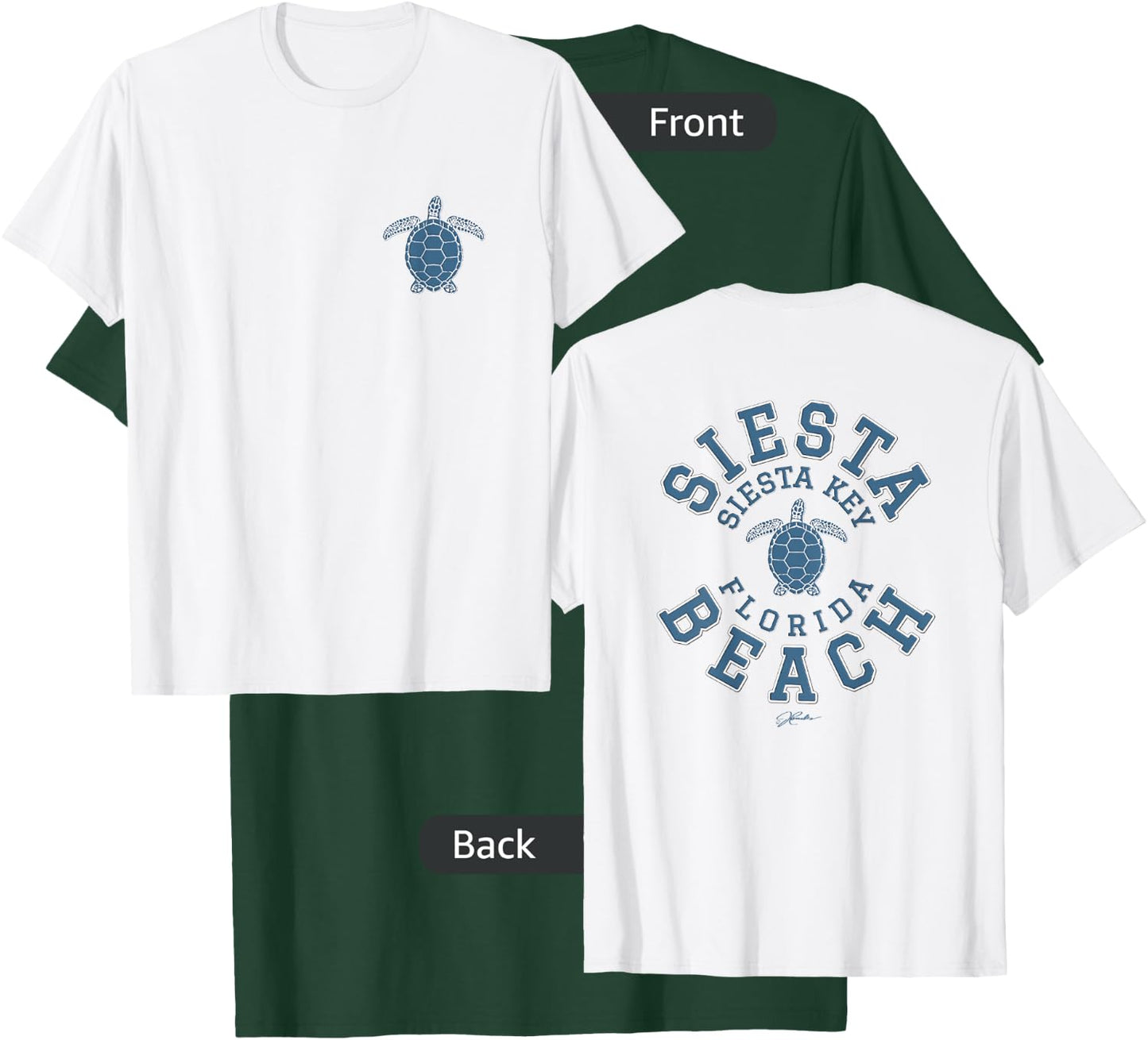 JCombs: Siesta Beach, Siesta Key, FL, Sea Turtle (Two-Sided) T-Shirt - T-Shirt | Forest