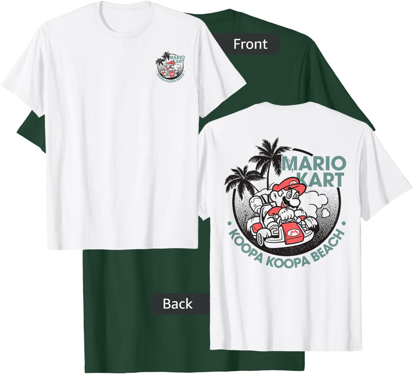 Mario Kart Koopa Koopa Beach Tropical Vintage Nintendo Badge T-Shirt - T-Shirt | Forest