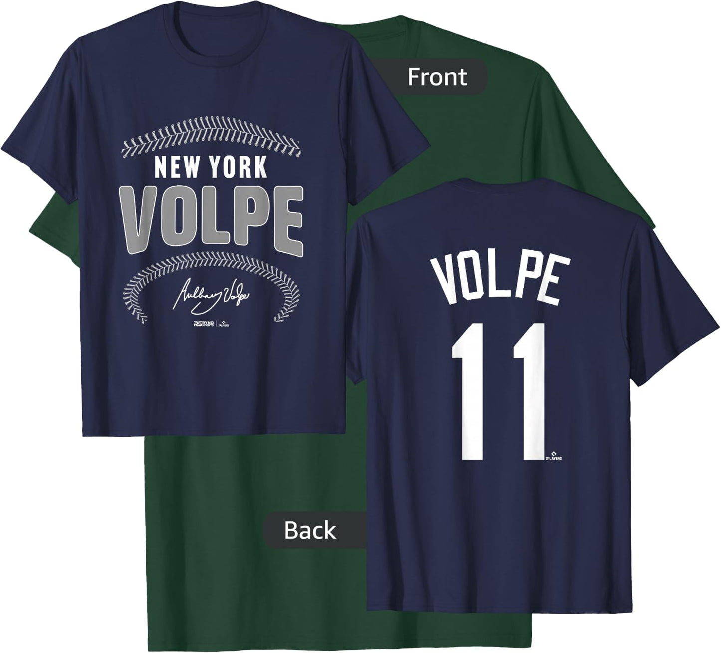 Anthony Volpe New York Baseball Name & Number (Front & Back) T-Shirt - T-Shirt | Forest