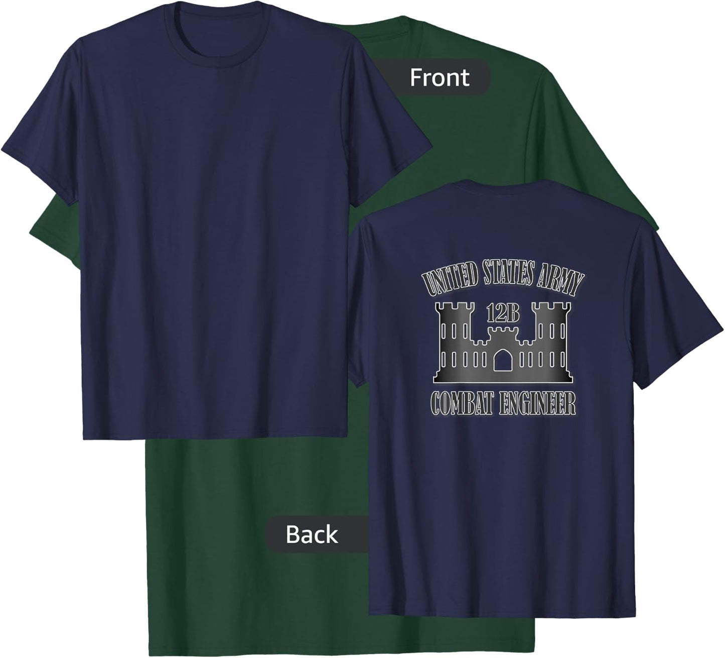 U.S. Army Combat Engineer (Back Design) T-Shirt - T-Shirt | Forest