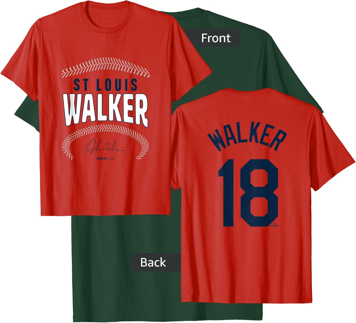 Jordan Walker St. Louis Baseball Name & Number (Front&Back) T-Shirt - T-Shirt | Forest