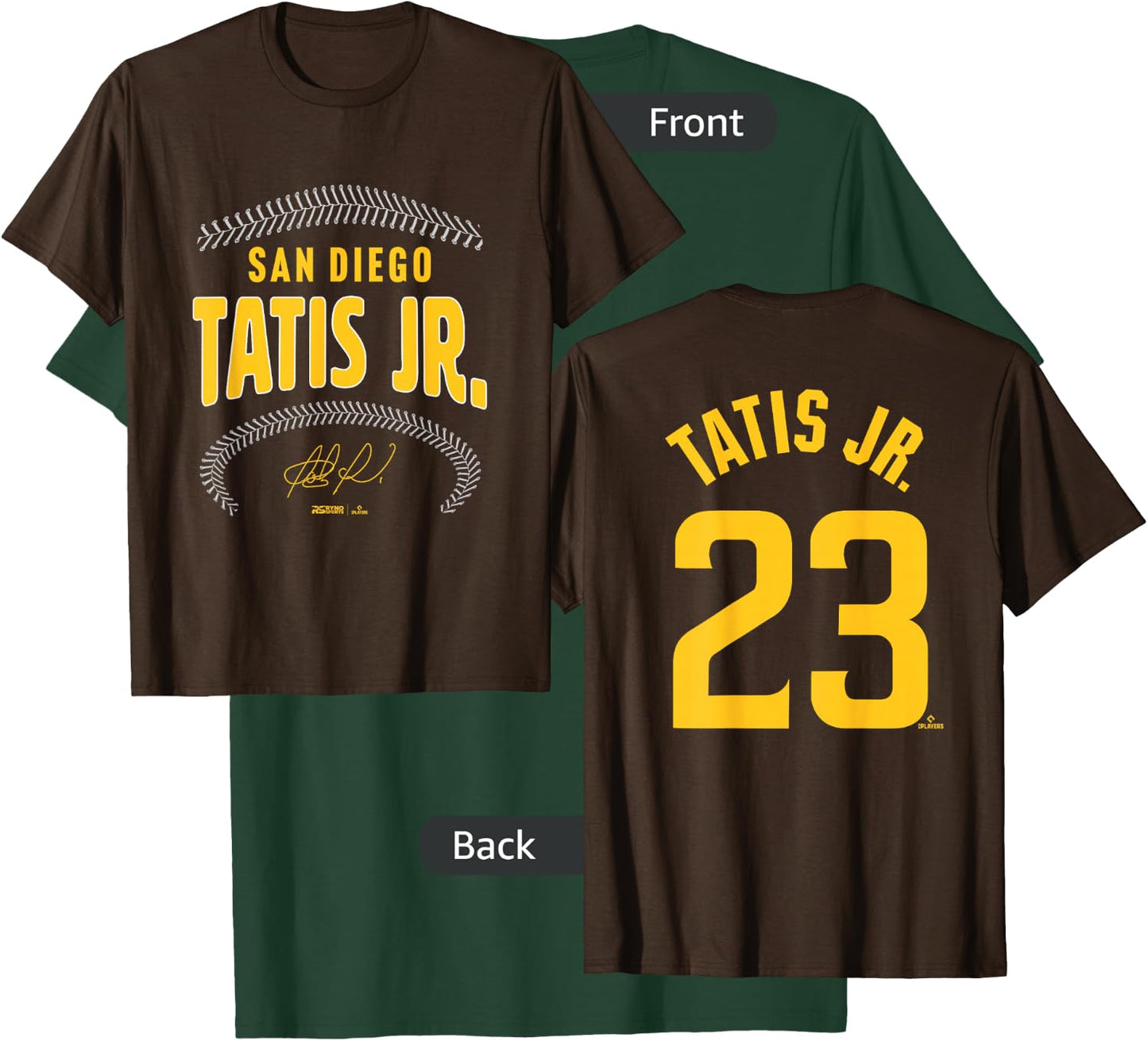 Fernando Tatis Jr. San Diego Name & Number (Front & Back) T-Shirt - T-Shirt | Forest