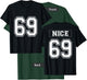 69 Nice - Mock Football Sports Jersey - White Text T-Shirt - T-Shirt | Forest