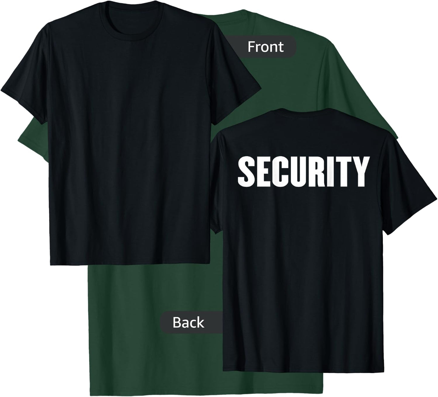 BACK PRINT Security Guard Event Security Officer Security T-Shirt - T-Shirt | Forest