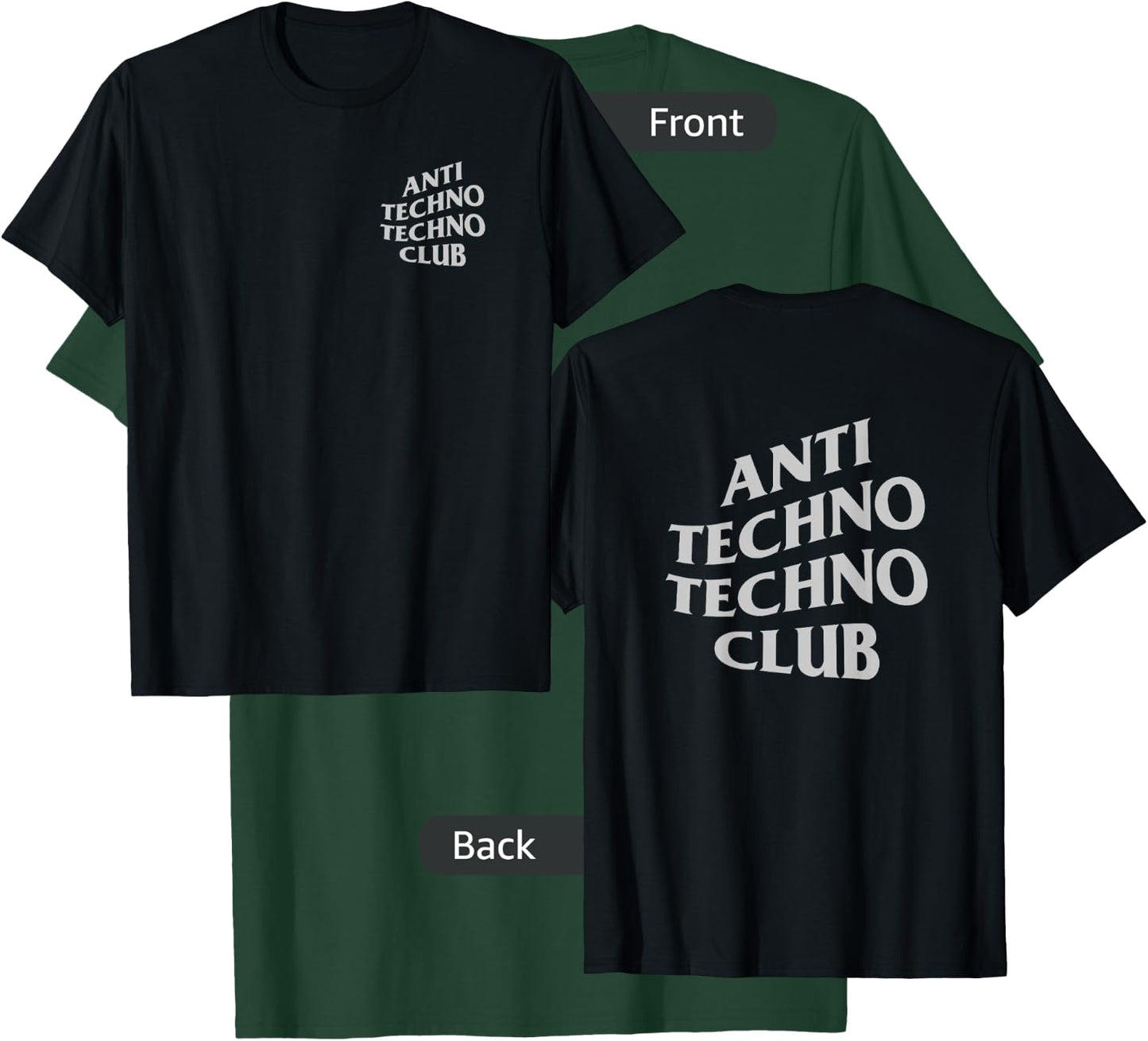Anti Techno Techno Club Silver Gray Logo EDM Music Festival T-Shirt - T-Shirt | Forest