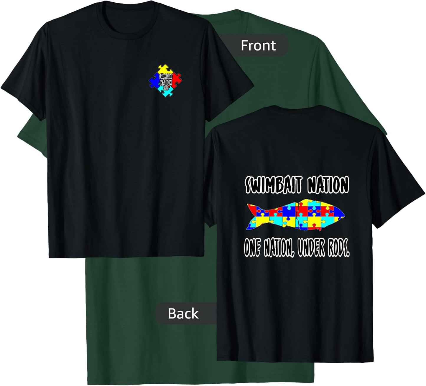 Anglers Against Autism T-Shirt - T-Shirt | Forest