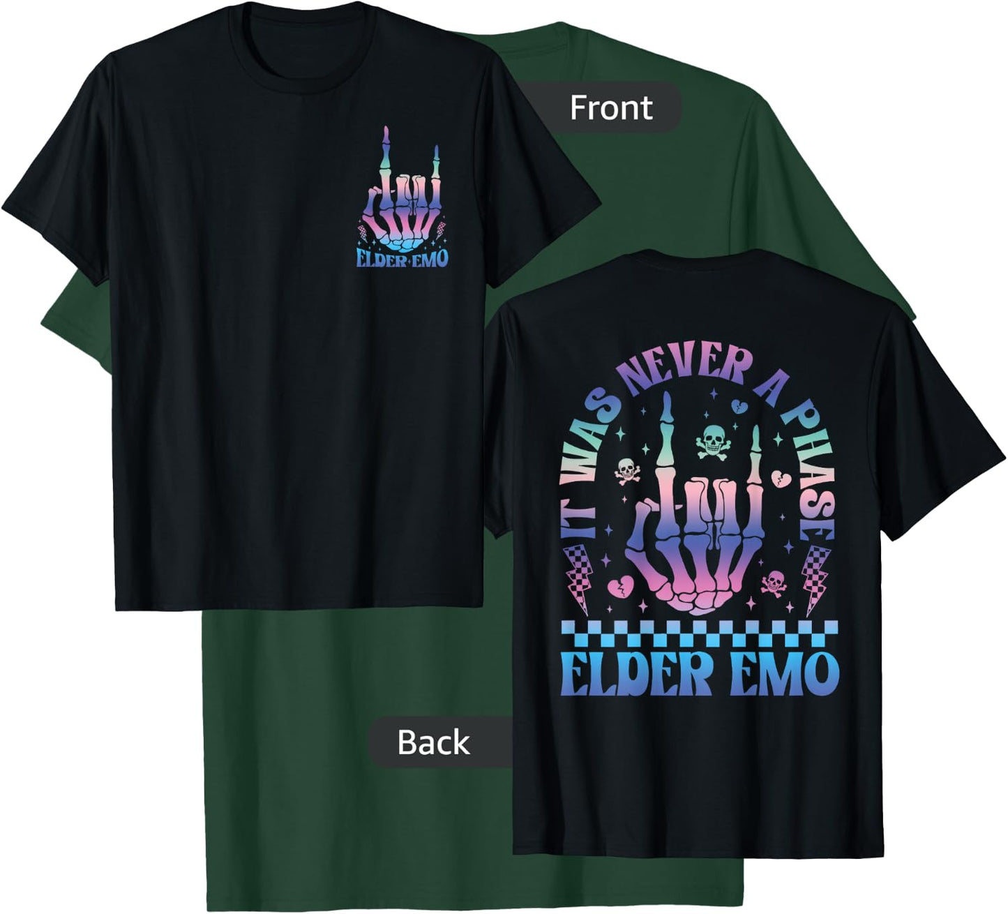 Elder Emo 2 Sided Elder Emo Club It was Never A Phase T-Shirt - T-Shirt | Forest