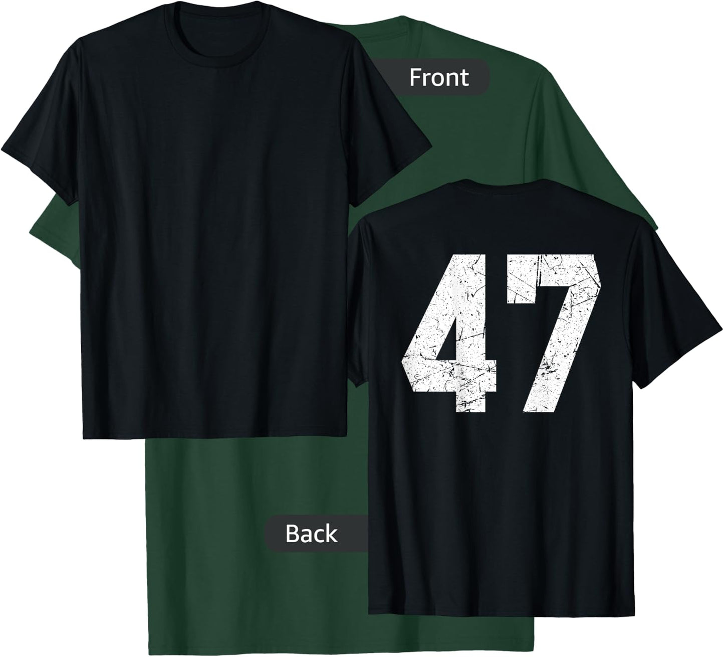 #47 Jersey Uniform Varsity Sports Number, 47th Birthday T-Shirt - T-Shirt | Forest