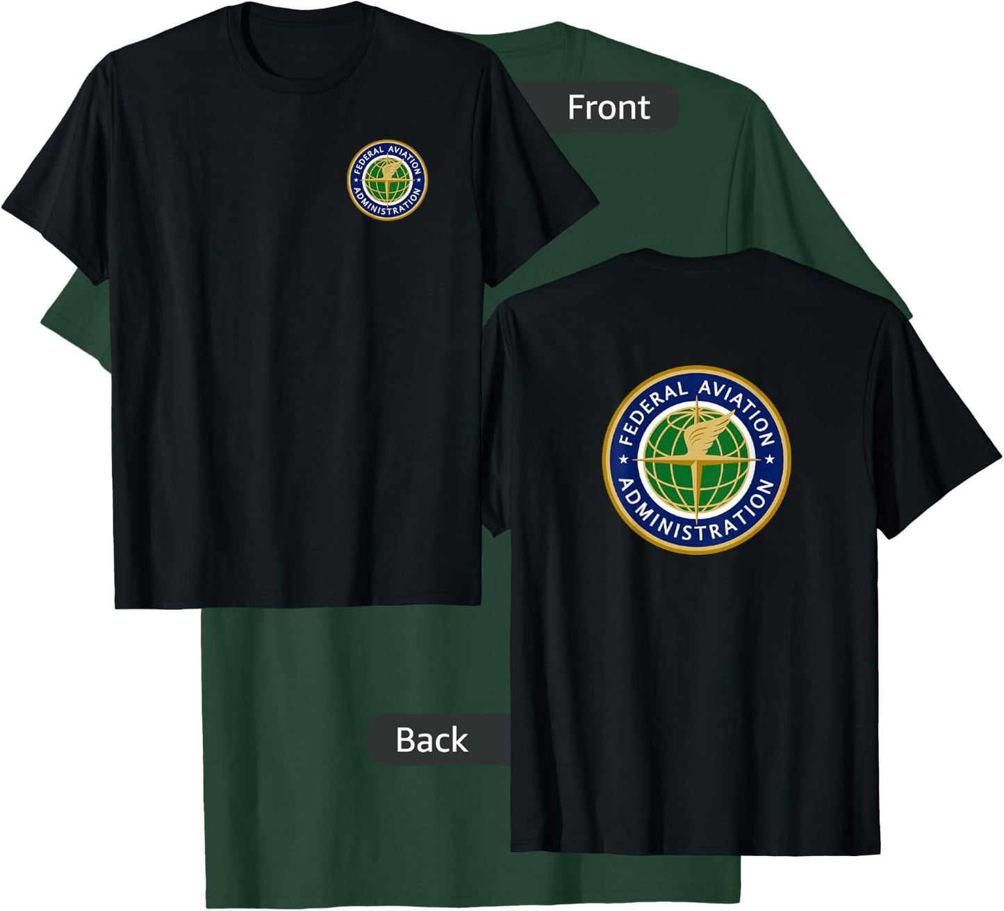 Federal FAA Shirts & Gifts Retired US FAA - Men's Aviation Theme Black Short Sleeve - Small T-Shirt - T-Shirt | Forest