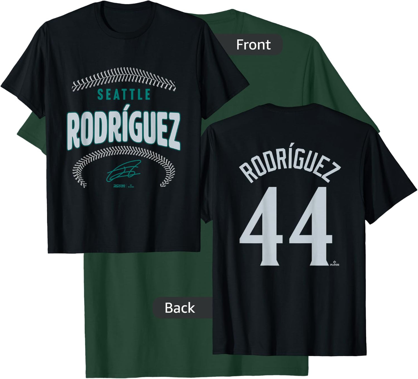 Julio Rodríguez Seattle Baseball Name & Number (Front&Back) T-Shirt - T-Shirt | Forest