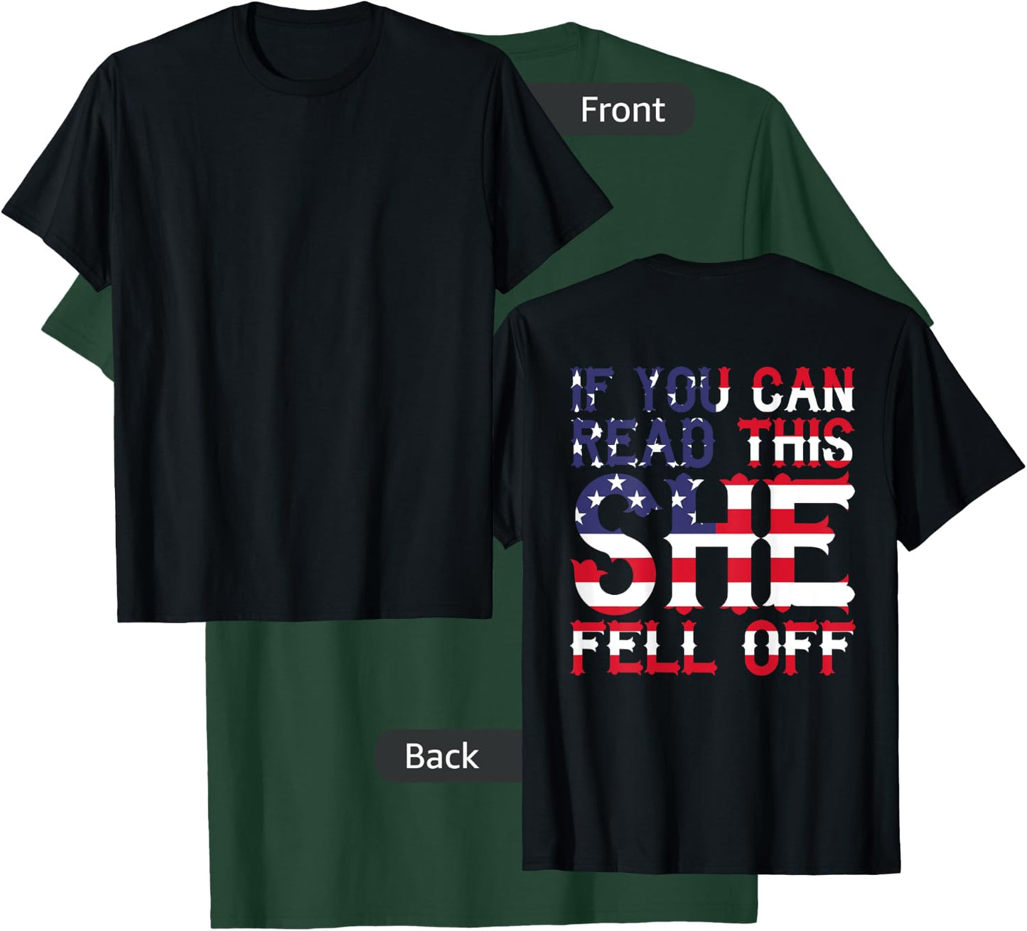 If You Can Read This She Fell Off Funny Motorcycle T-Shirt - T-Shirt | Forest