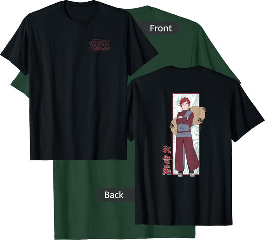 Naruto Shippuden Gaara Marble Background Front Back Anime T-Shirt - T-Shirt | Forest