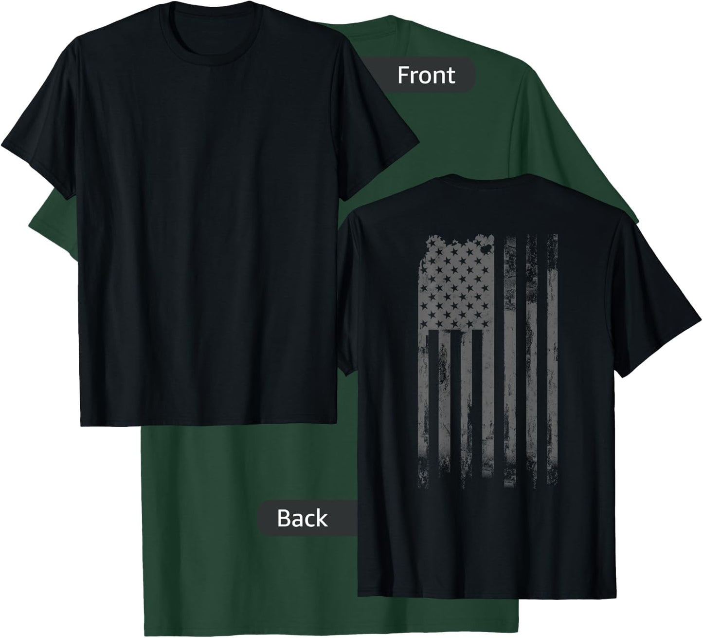 Vintage Patriotic Distressed America USA Flag T-Shirt - T-Shirt | Forest