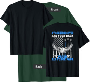 My Granddaughter Has Your Back Proud Air Force Papa Gift T-Shirt - T-Shirt | Forest