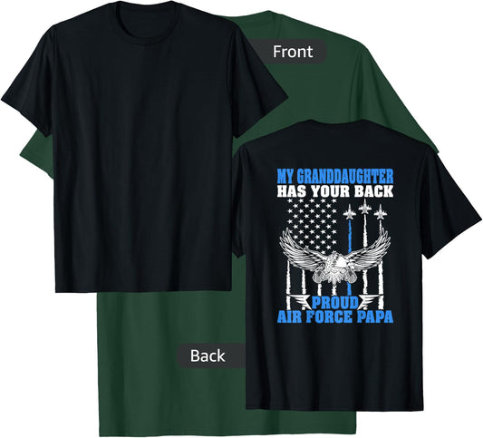 My Granddaughter Has Your Back Proud Air Force Papa Gift T-Shirt - T-Shirt | Forest