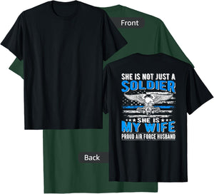 My Wife Is A Soldier Hero - Proud Air Force Husband Gifts T-Shirt - T-Shirt | Forest