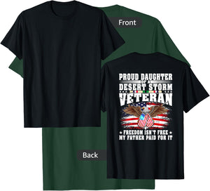 Proud Daughter Of Desert Storm Veteran Military Vet's Family T-Shirt - T-Shirt | Forest
