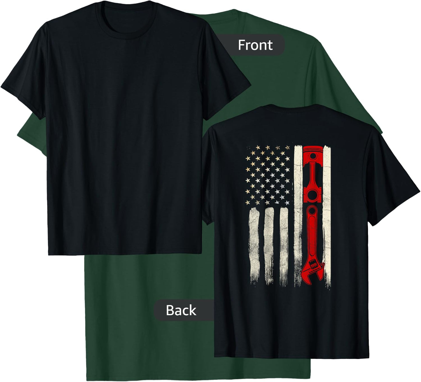 Diesel Mechanic Gifts Design On Back T-Shirt - T-Shirt | Forest