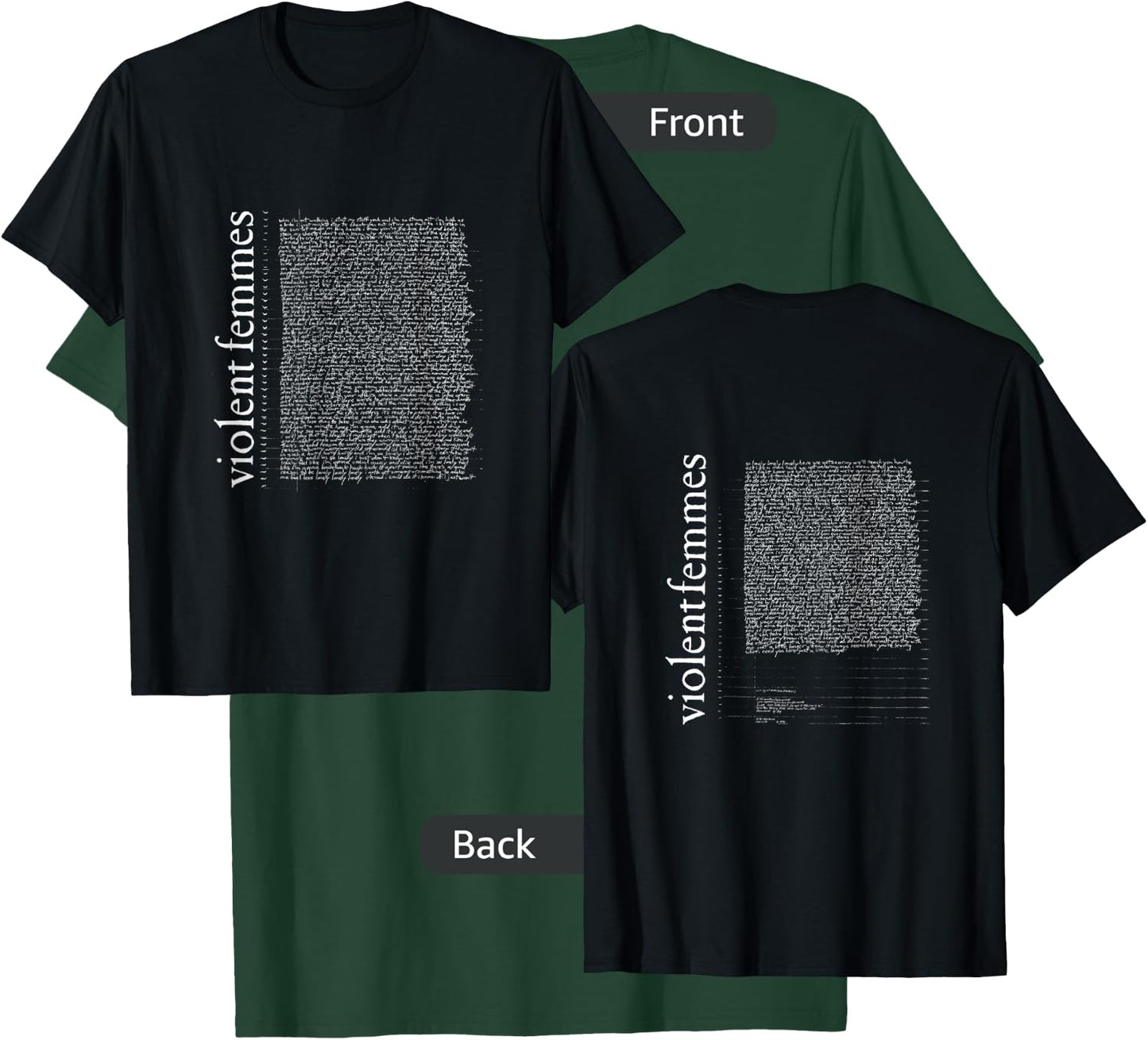 Violent Femmes - Official Merchandise - Self Titled Lyric T-Shirt - T-Shirt | Forest