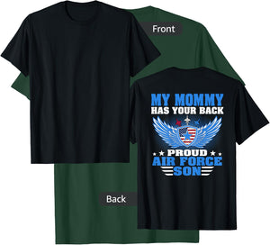 My Mommy Has Your Back Proud Air Force Son Military Child T-Shirt - T-Shirt | Forest