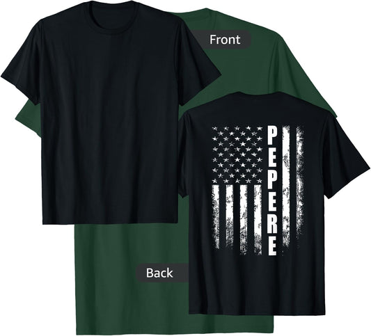 Pepere America Flag Christmas Father'day T-Shirt - T-Shirt | Forest