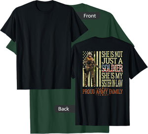 My Sister-In-Law Is A Soldier Proud Army Family Sister Gift T-Shirt - T-Shirt | Forest