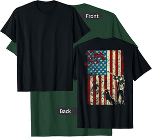 Duck Hunting Distressed Patriotic American Flag gift Hunters T-Shirt - T-Shirt | Forest