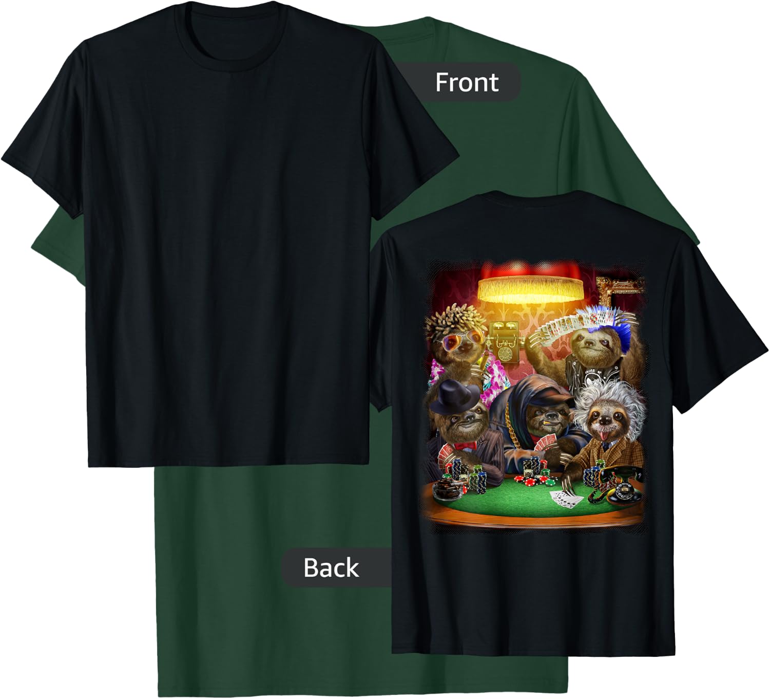 Giant Sloth Playing Poker Cards T-Shirt - T-Shirt | Forest