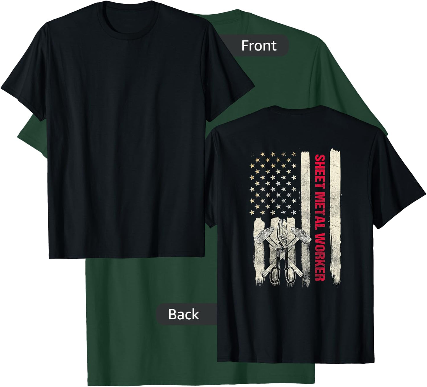 Sheet Metal Worker Design On Back Of Shirt T-Shirt - T-Shirt | Forest