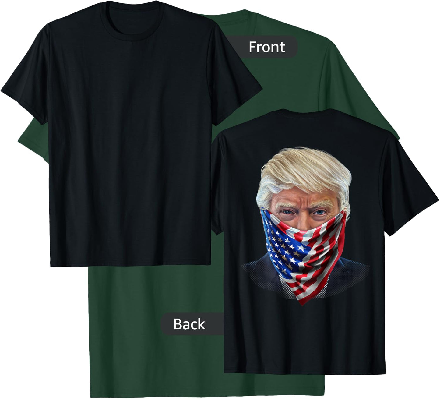 President Donald Trump in Flag of USA Bandana T-Shirt - T-Shirt | Forest
