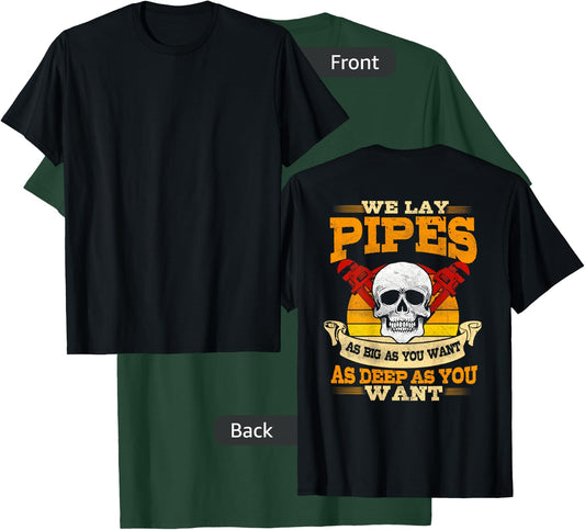 Pipefitter Funny Plumber Image On Back Of Shirt T-Shirt - T-Shirt | Forest