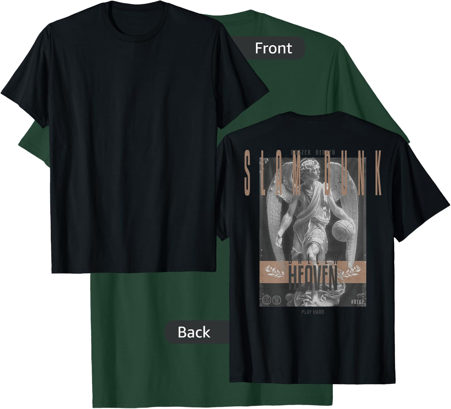 Hip Hop Vintage Edgy Urban Y2K Back Print Streetwear Angel T-Shirt - T-Shirt | Forest