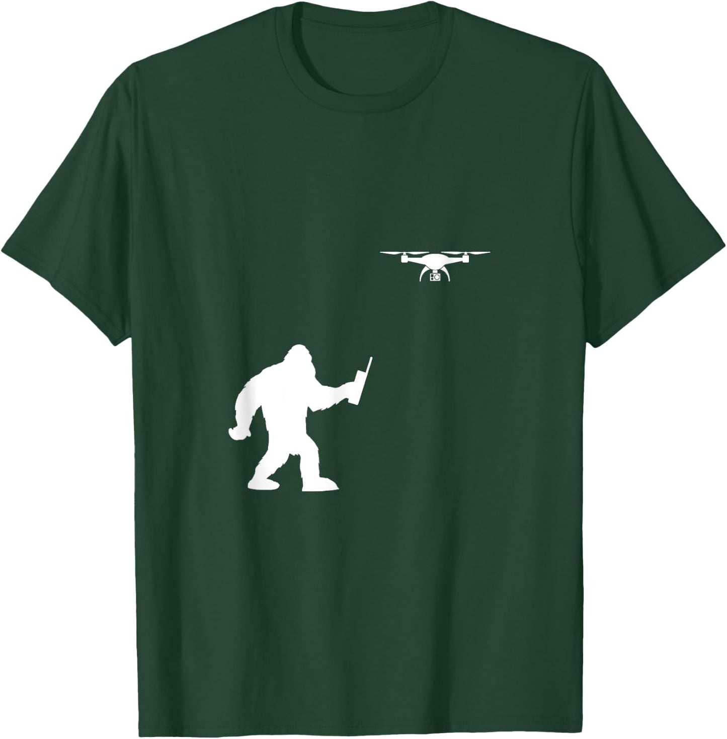 Bigfoot Drone Pilot Drone Gift Pilot Flying T-Shirt - T-Shirt | Forest