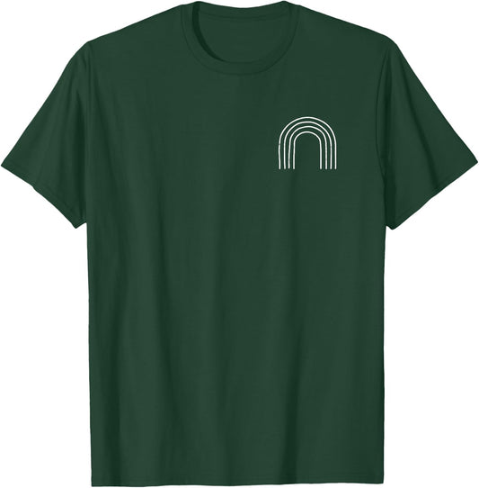 Boho Rainbow Art Abstract Colors Minimalist Graphic T-Shirt - T-Shirt | Forest