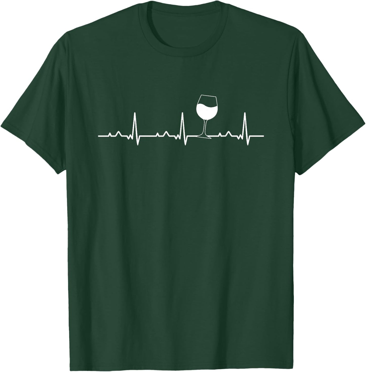 Heartbeat EKG Wine Drinking Team Tasting Wining Vino Cork T-Shirt - T-Shirt | Forest