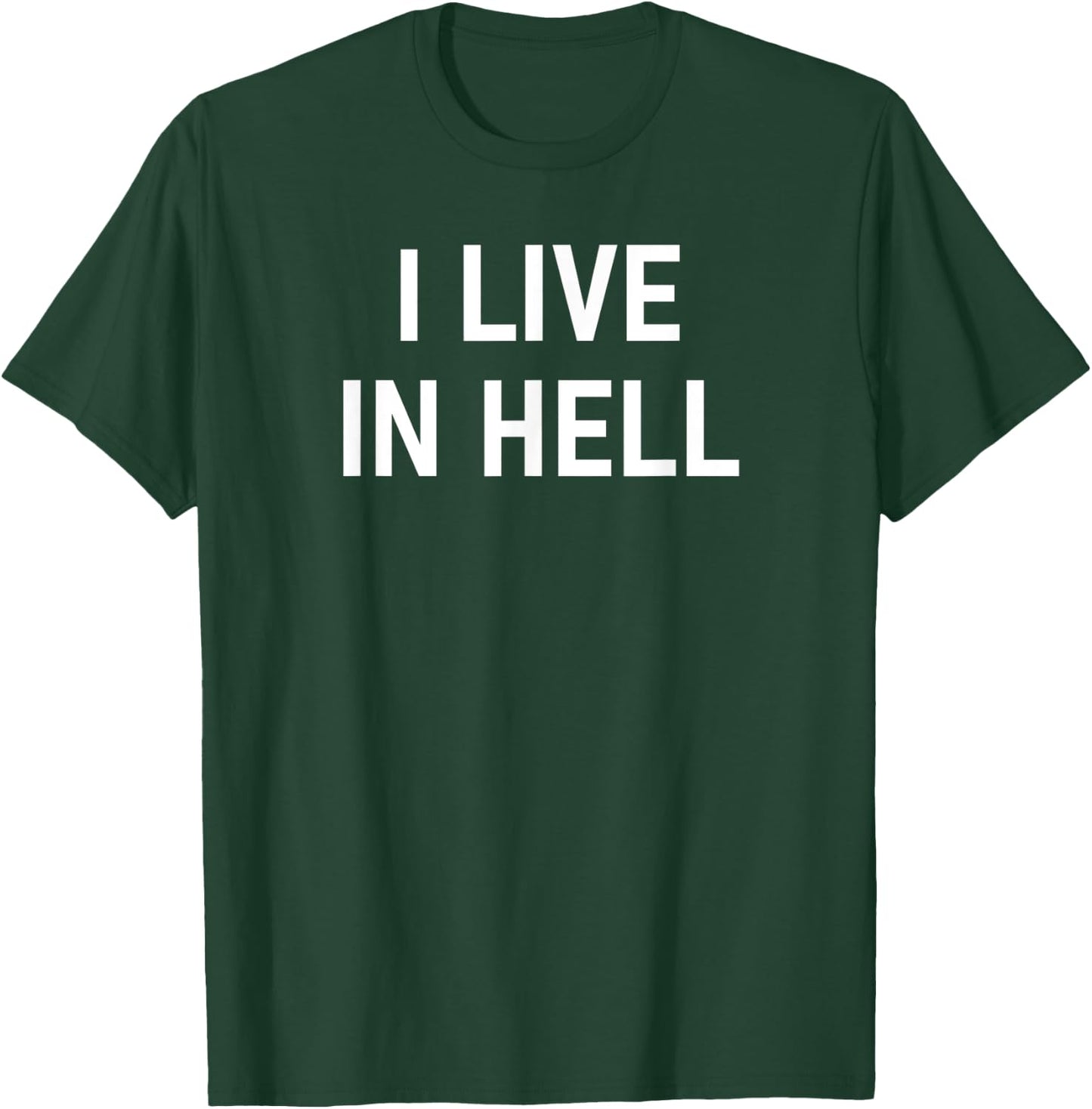 I Live In Hell, Funny, Sarcastic, Jokes, Family T-Shirt - T-Shirt | Forest