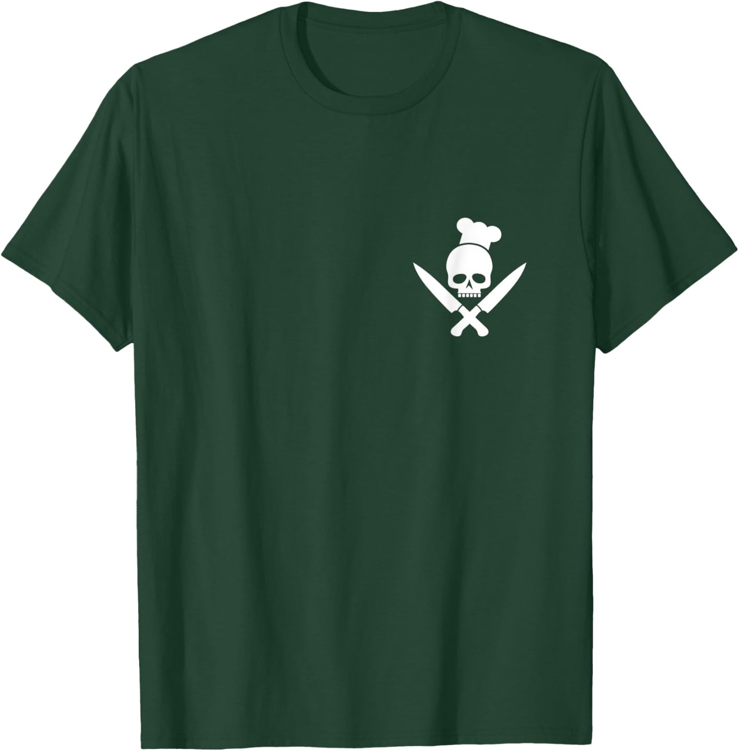 BBQ skull chef hat crossed knives barbecue master chef T-Shirt - T-Shirt | Forest