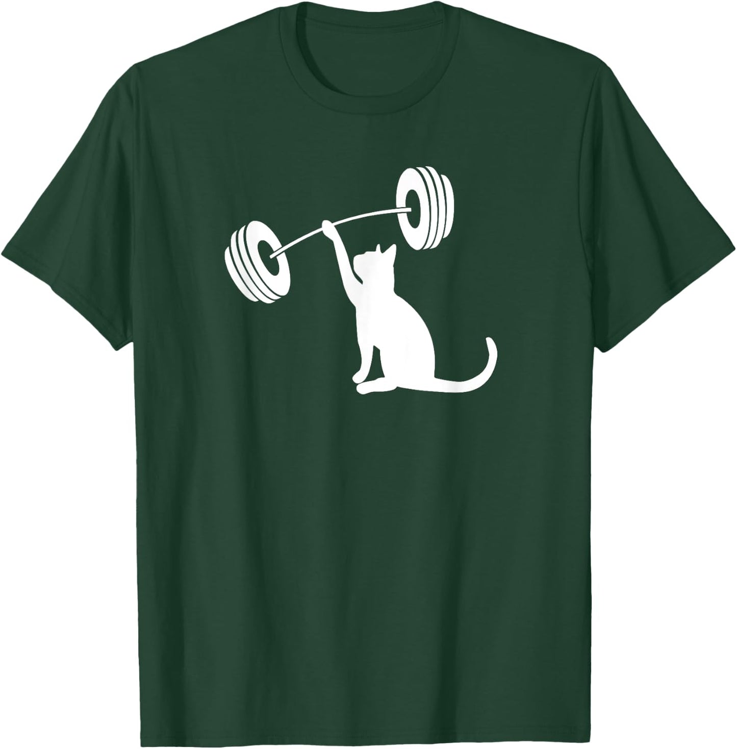 Funny Fitness Weight Strength Gym Cat Lifting Women T-Shirt - T-Shirt | Forest