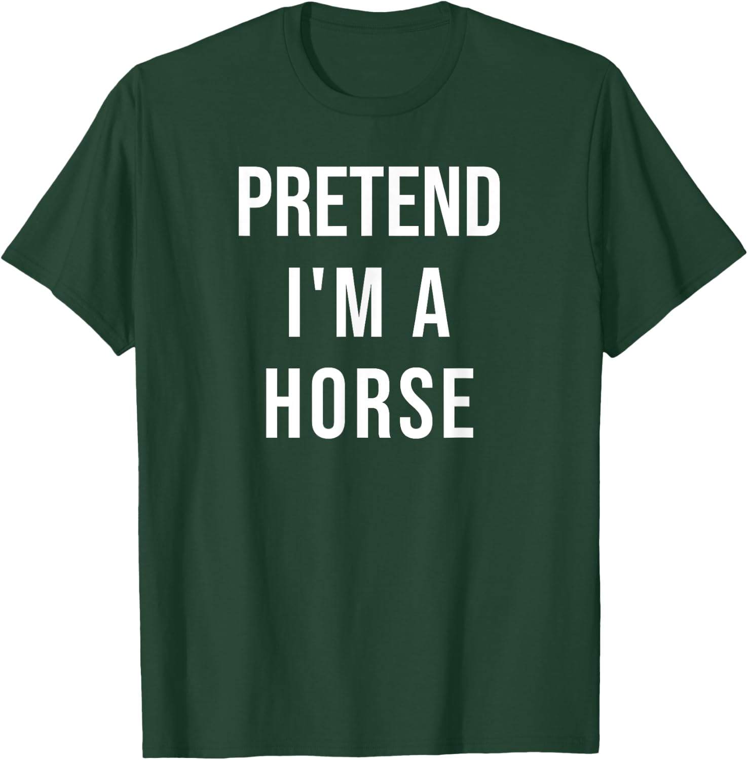 Lazy Halloween Pretend I'm A Horse Costume Funny Party T-Shirt - T-Shirt | Forest