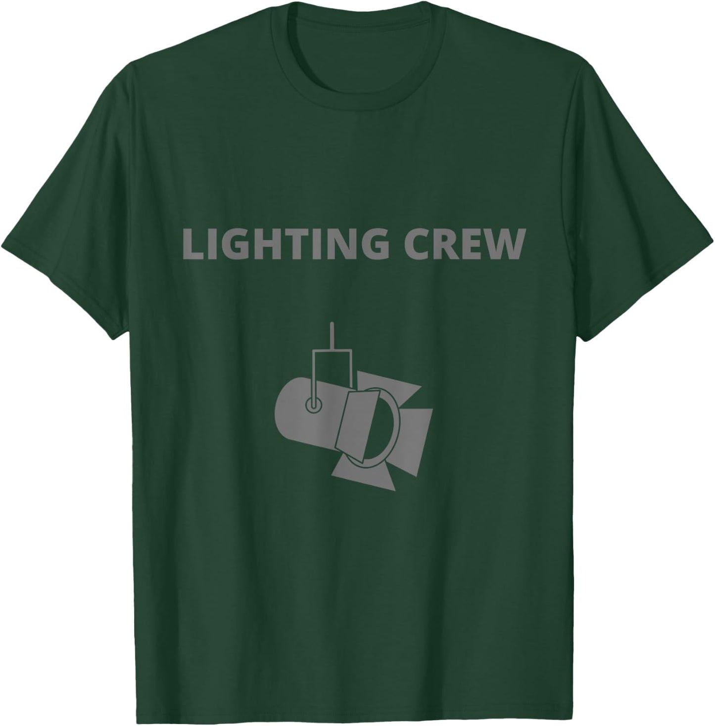 LIGHTING CREW w/ Light, Low Visibility Gray Ink, Front Print T-Shirt - T-Shirt | Forest