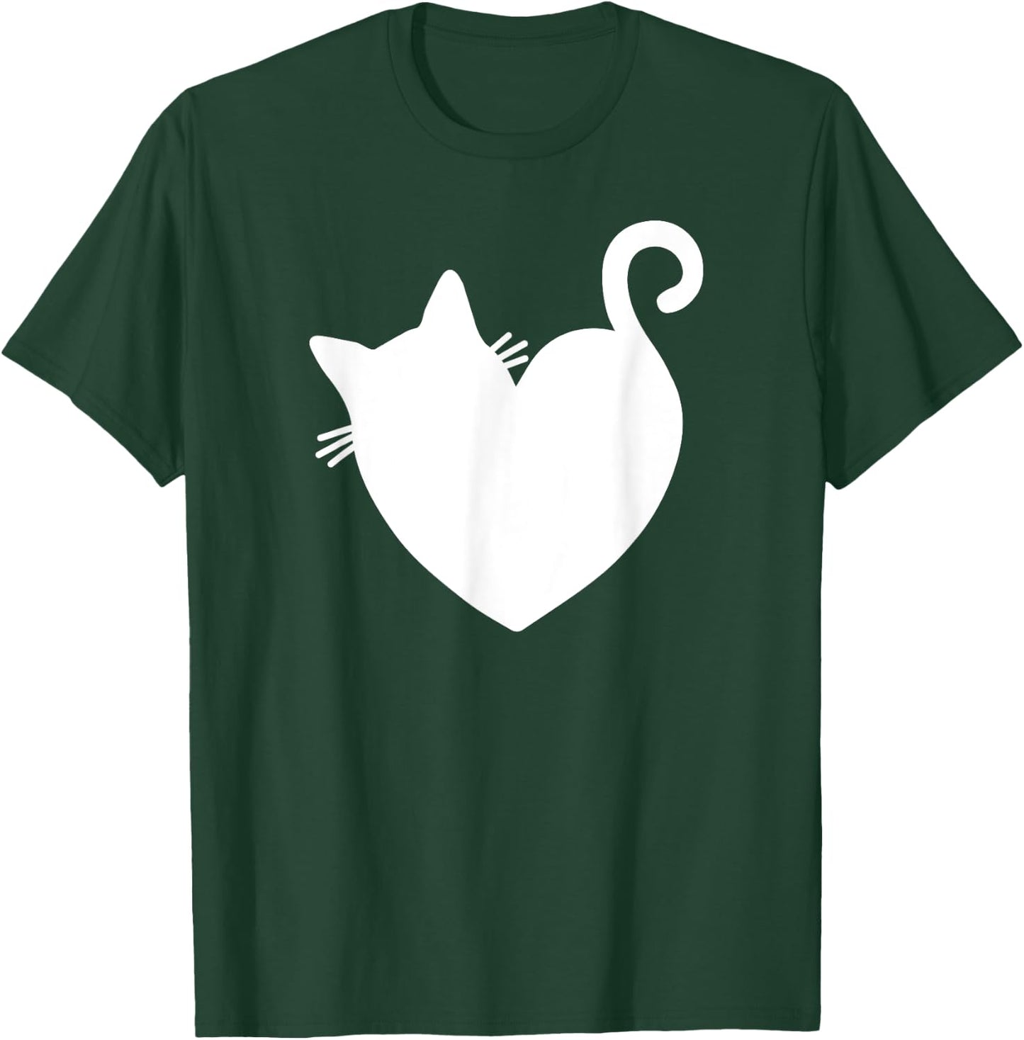 Cat Heart Graphic Women Present Valentines Day Kitty T-Shirt - T-Shirt | Forest