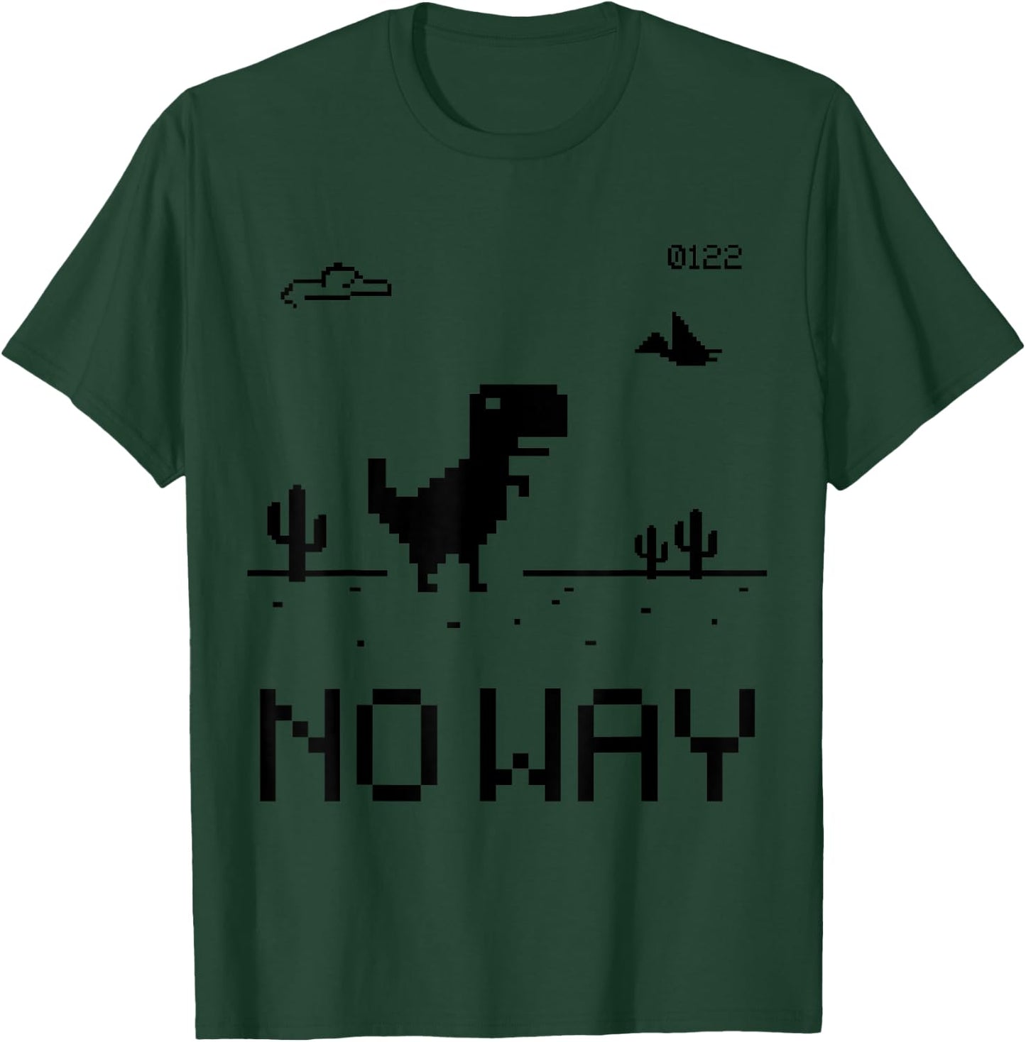 Funny Cute Pixel Offline T-Rex Game, Cool Dino Game, Gaming T-Shirt - T-Shirt | Forest