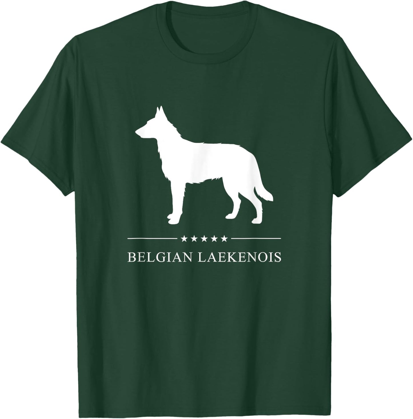 Belgian Laekenois Dog White Silhouette T-Shirt - T-Shirt | Forest