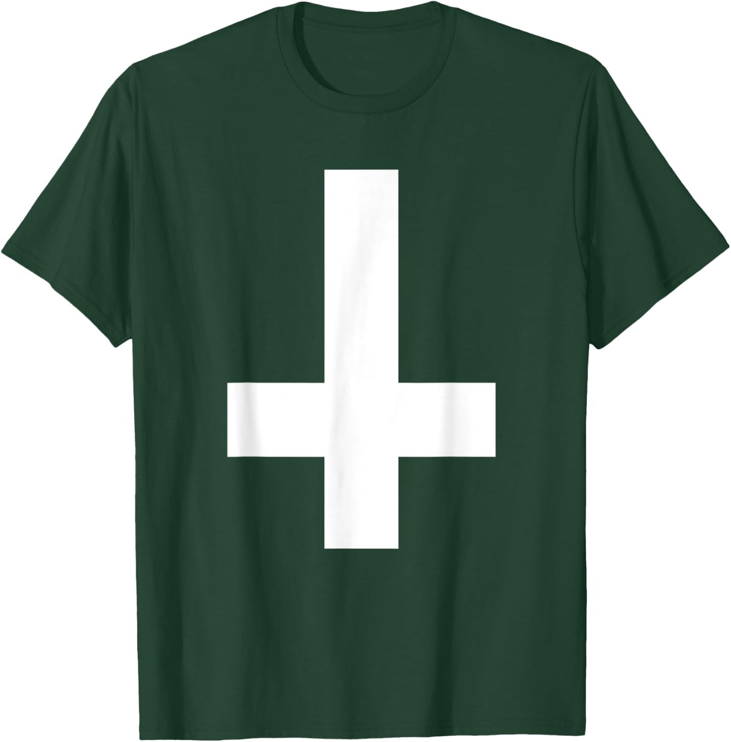 Inverted Cross Upside Down Cross T-Shirt - T-Shirt | Forest